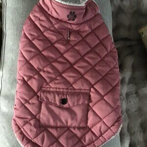 Free Country Brand Quality Reversible Quilted/Sherpa Dog Jacket--Nice! Size S/M
